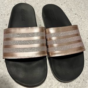 Womens Adidas slides. Rose gold. Size 7. Worn a couple of times. Great condition